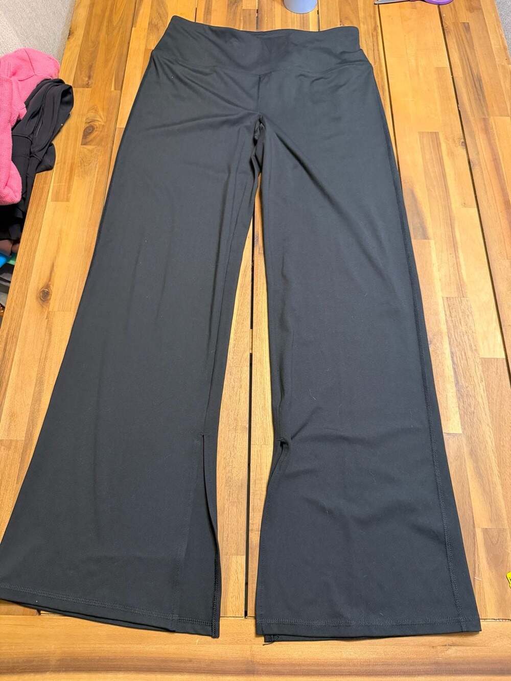 DSG Womens Momentum High-Rise Split Wide Leg Tight in Pure Black